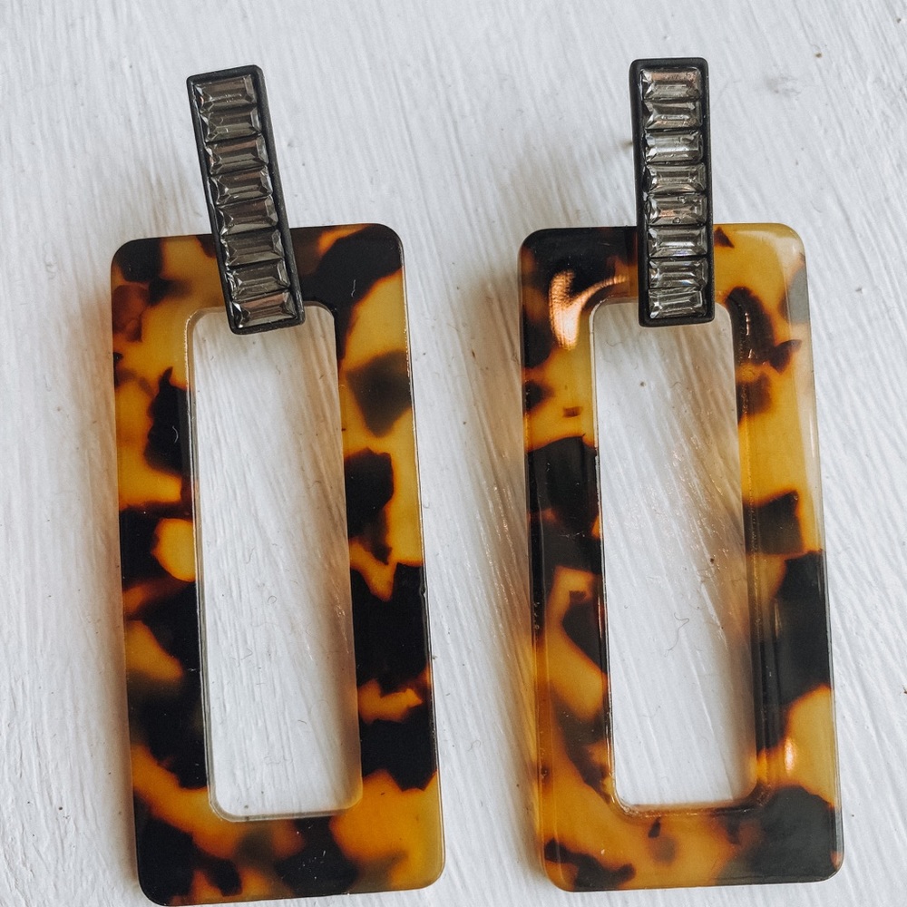 Gem + Tortoiseshell earrings